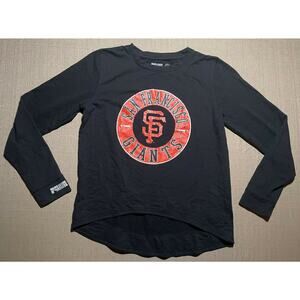 SAN FRANCISCO GIANTS Womens Medium M Sweatshirt Black W Orange Logo Major League